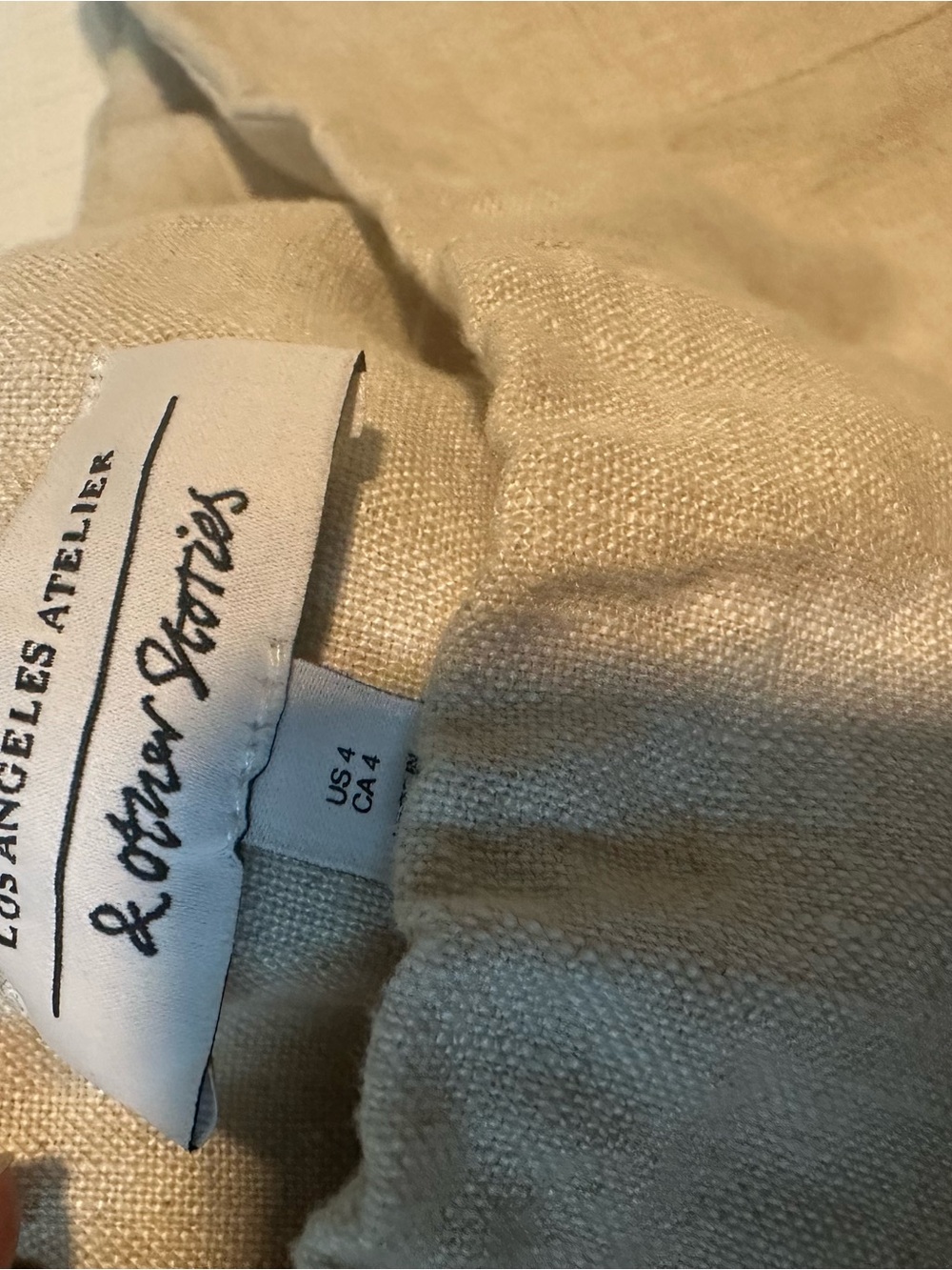 & Other Stories Cream skirt- Neutral Linen - sz 4